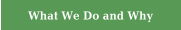 What We Do and Why